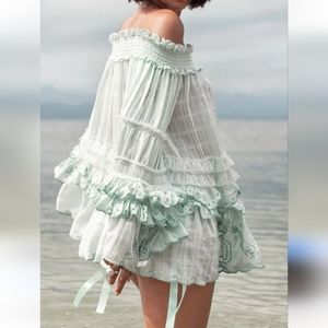 Fillyboo White Off-Shoulder Ruffled Beach Dress